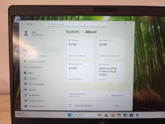 Dell Latitude 5400, 8th GEN I5-8365u@1.6ghz, 8GB RAM, 256gb NVMe SSD, 14` FHD Display, Win11 LTE