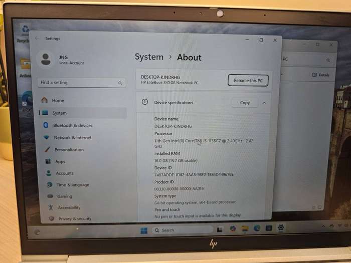 Hp 840 G8 Core I5 11TH Gen 16GB Ram 256GB Ssd Lte Fhd Display Intel  Iris Xe Graphics
