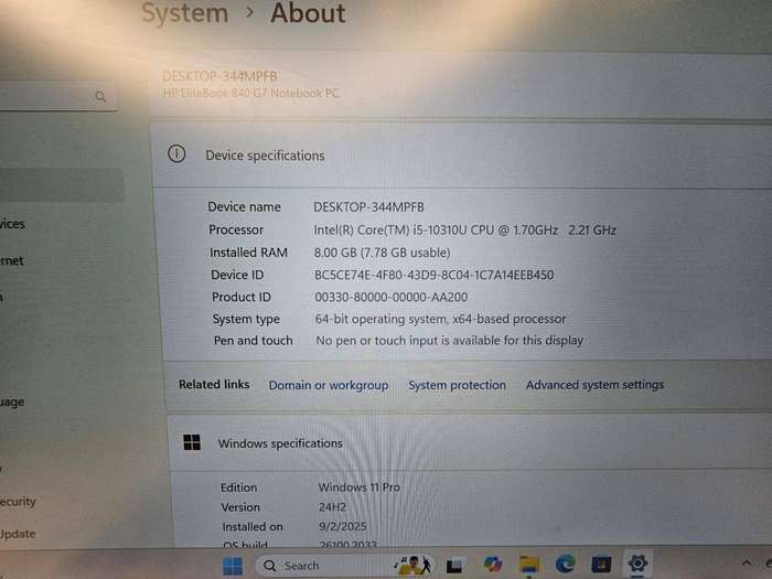 Hp Elitebook  840 G7 Core  I5 10th Gen 12gb ram 256gb ssd lte