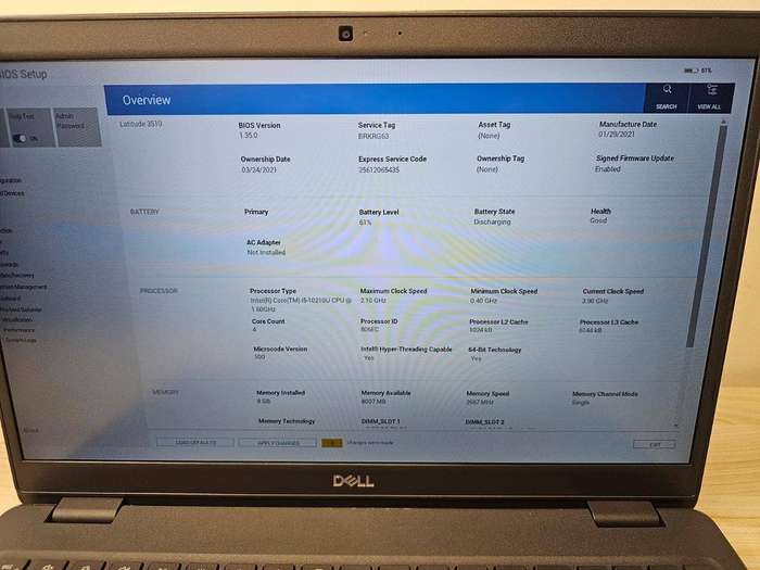 Dell Latitude 3510 10th Gen i5-10210U 8gb  ram  256gb  nvme ssd 15.6` fhd Display