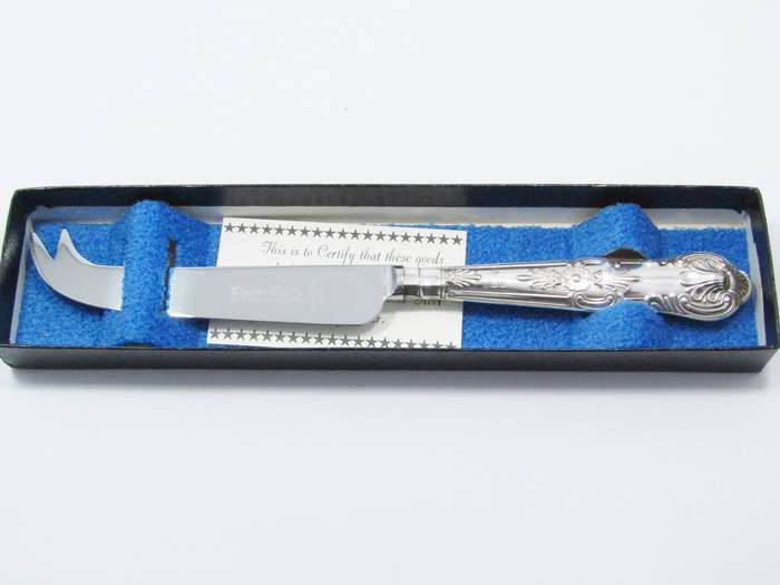 Vintage UK Hallmarked Sterling Silver-Handled Cheese Knife in Box
