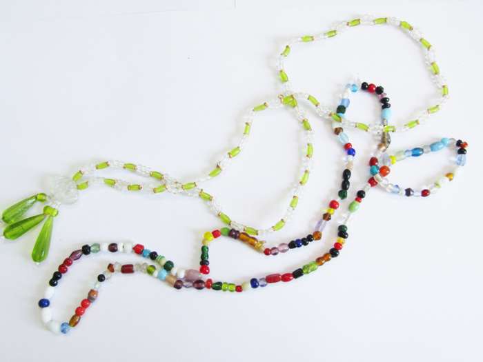 Set of Two Vintage Czech Bohemian Art Glass Necklace