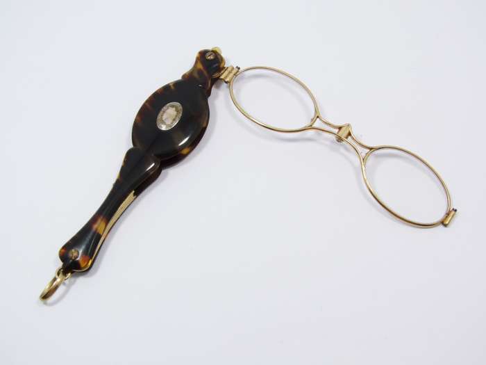 Stunning! Antique French Rolled Gold & Tortoiseshell Lorgnette