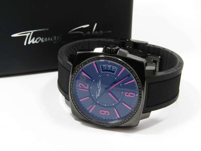 Thomas Sabo Large-Face Black & Pink Watch - Brand New!