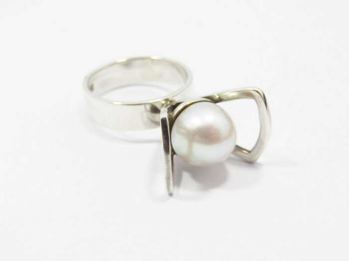 Beautiful Vintage Uwe Koetter Silver & Pearl Ring