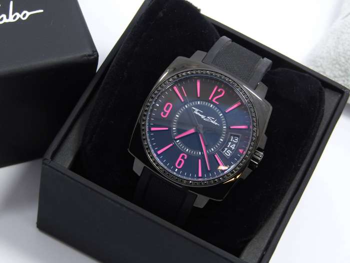 Thomas Sabo Large-Face Black & Pink Watch - Brand New!