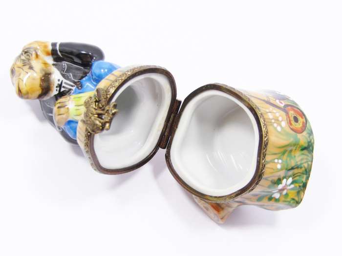 Limoges (France) Hand-Painted "Monkey" Trinket Box