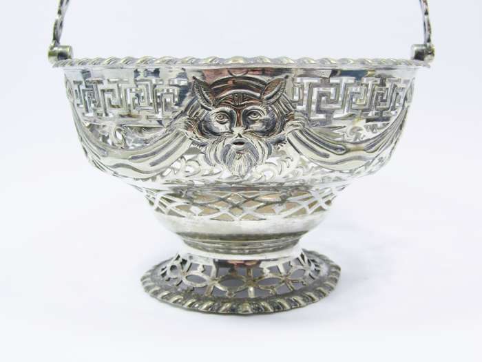 Antique Gothic Revival Silver-Plated Sweets Basket