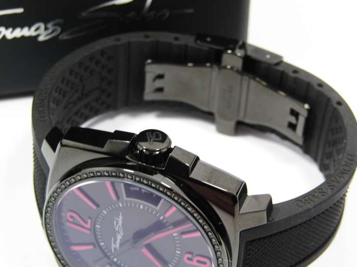 Thomas Sabo Large-Face Black & Pink Watch - Brand New!