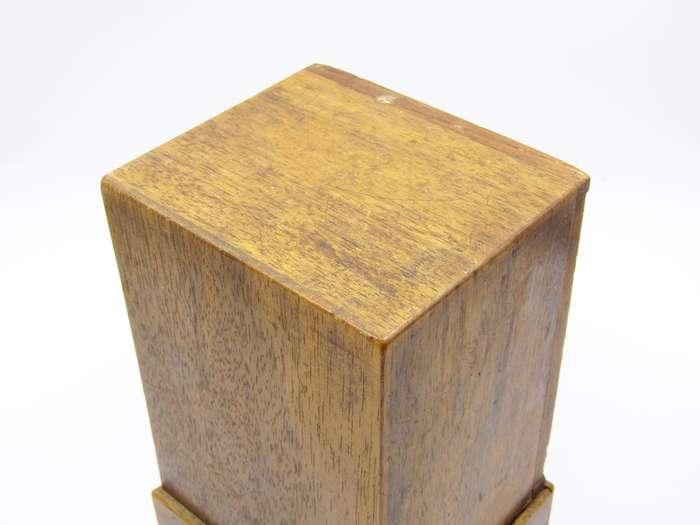 Beautiful Vintage Treen Inlaid Wood Safety Bank