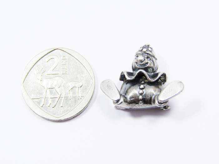 Quirky Miniature Sterling Silver Clown Figurine