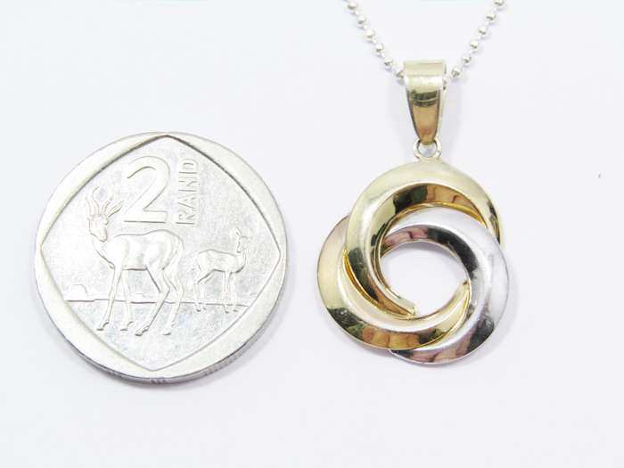 A Stunning Gold Gilt Over Sterling Silver Pendant on Chain