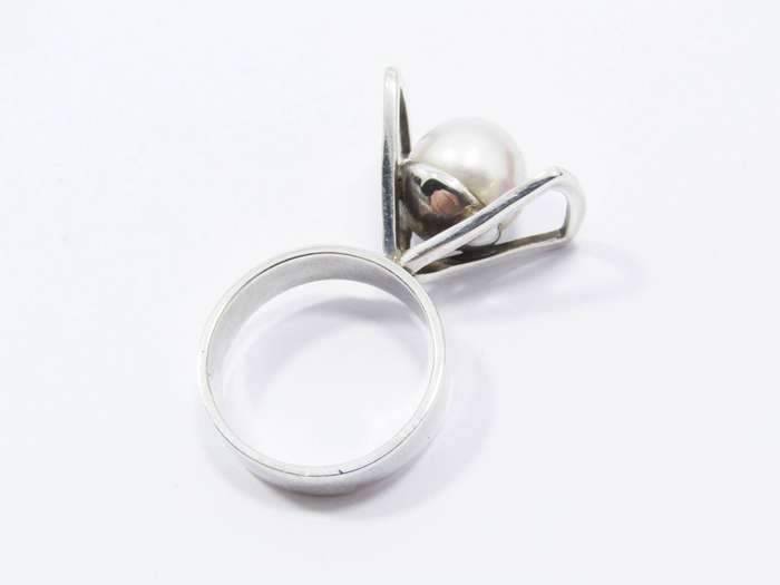 Beautiful Vintage Uwe Koetter Silver & Pearl Ring