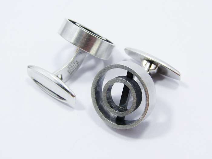 Pair of Danish Modernist Niels Erik From Silver Cufflinks