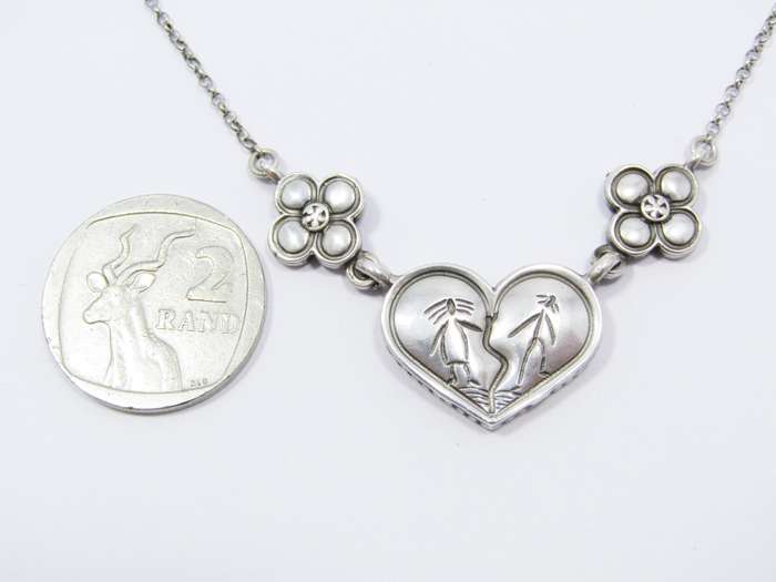 A Beautiful Always together  Vintage Design Heart Necklace in Sterling Silver.