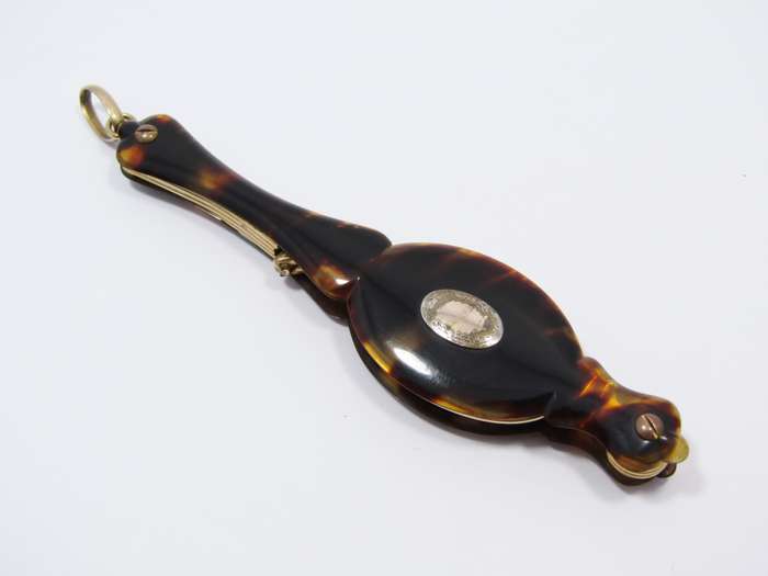 Stunning! Antique French Rolled Gold & Tortoiseshell Lorgnette