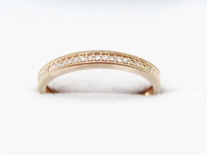 Lovely! 9CT Rose Gold Half Eternity Diamond Ring