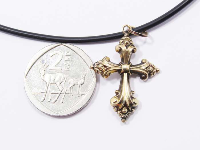 Antique Victorian Gold-Cased Cross Pendant & Necklace