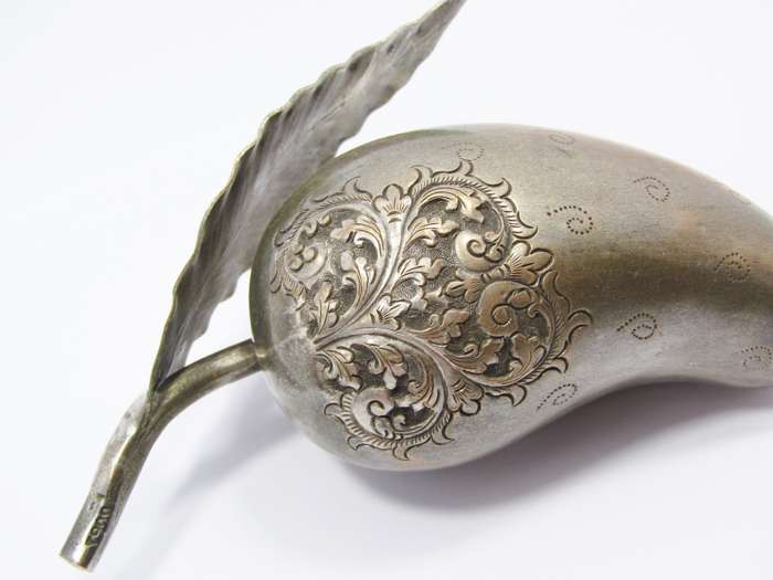Antique/Vintage Cambodian Silver Mango Shaped Box