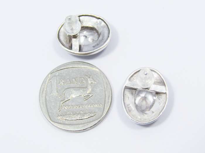 A Gorgeous Pair of Bohemian Design Clear Zirconia Earrings Surrounded with Marcasite's in Sterling S