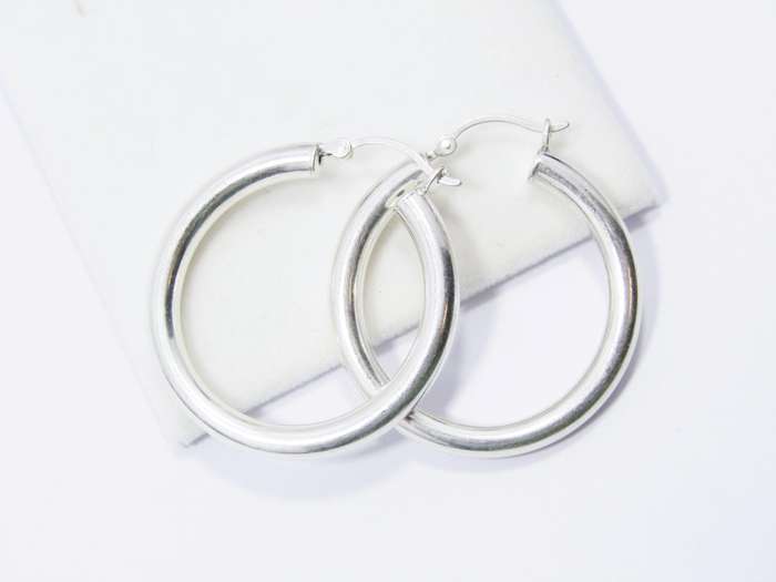 A Stunning Pair of Gypsy Hoop Earrings in Sterling Silver
