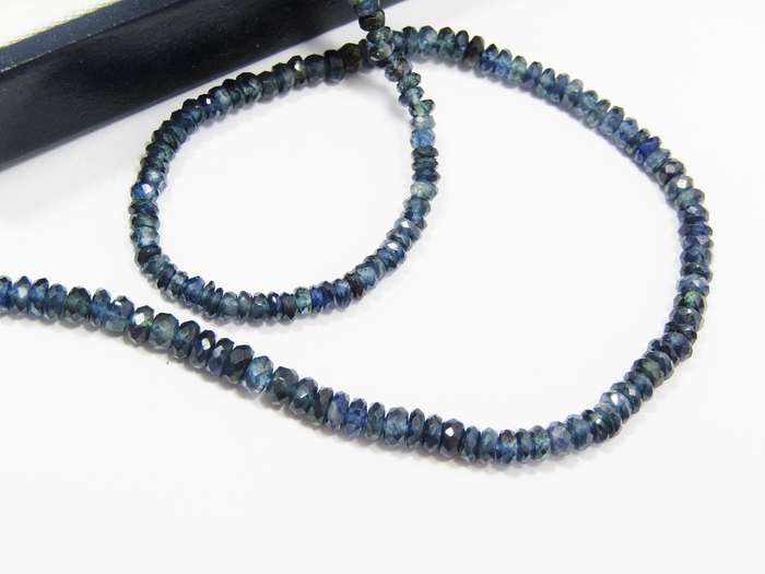 Stunning! Genuine Graduated Sapphire Beads with 9CT Gold Clasp