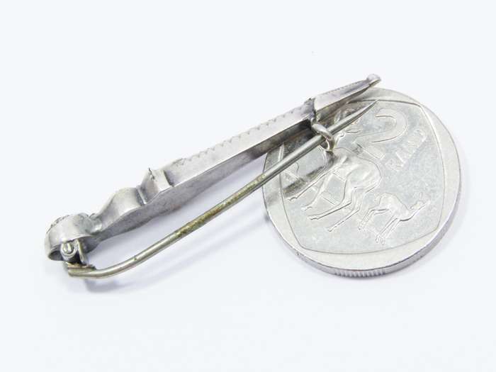 Antique Scottish Sterling Silver Small Dirk Brooch
