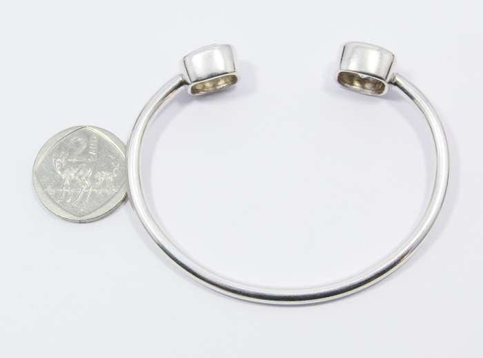 A Stunning Chunk Zirconia Cuff Bangle in Sterling Silver