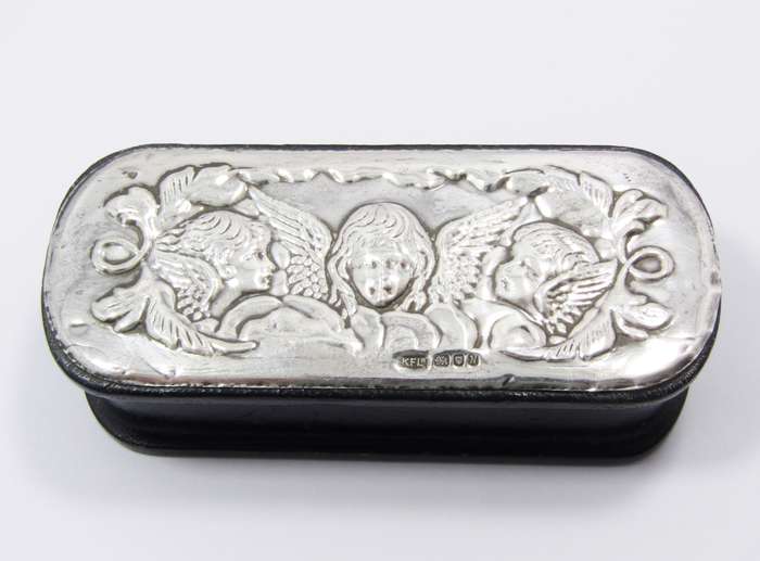 Lovely Vintage Silver Hallmarked & Leather Container