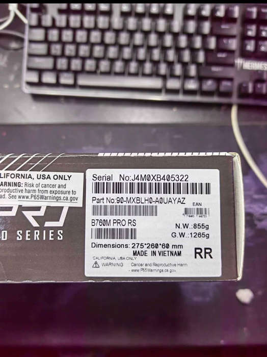 ASRock B760 Pro RS DDR5 + i5 12400 +  1 TB nvme