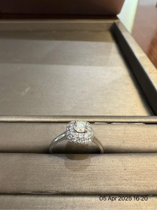 Platinum double Halo design engagement ring set