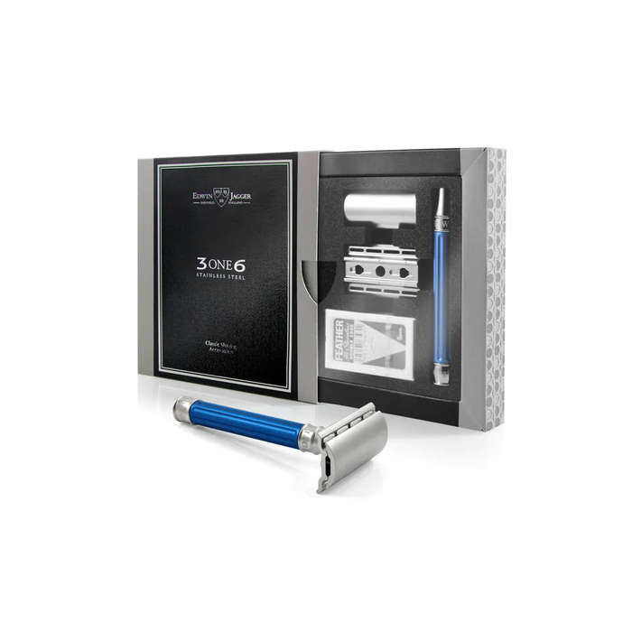 Edwin Jagger 3ONE6 Razor (Stainless Steel, Anodised Blue)