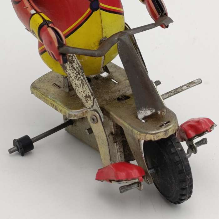 Vintage Mechanical Circus monkey on tricycle toy - needs some TLC
