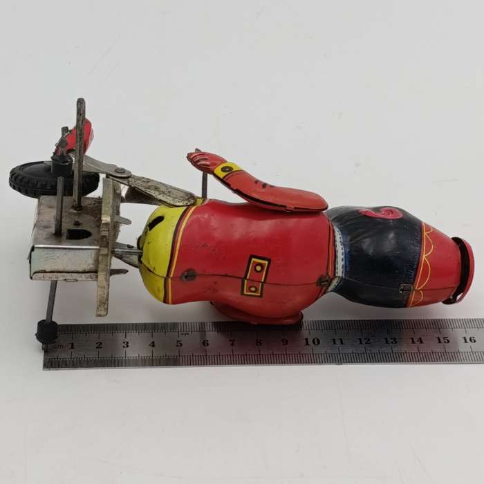 Vintage Mechanical Circus monkey on tricycle toy - needs some TLC