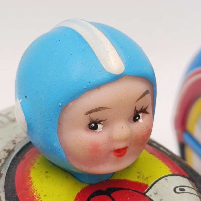 Vintage Chinese MS709 Motorcycle with sidecar mechanical tinplate toy in box