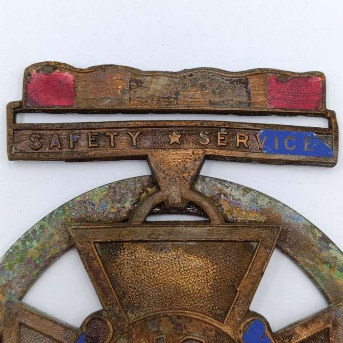 Vintage African Motorists Service League safety service car medal badge