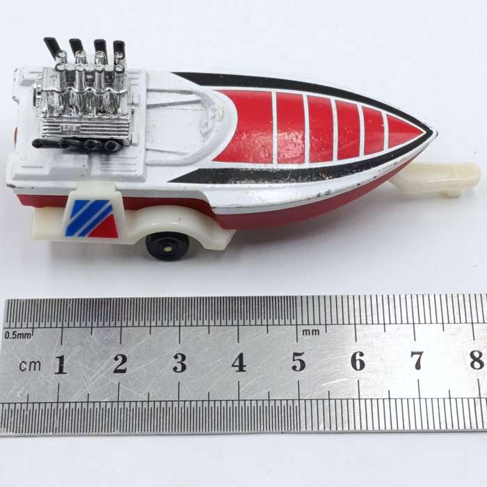 Vintage Matchbox Superfast Seafire boat on trailer
