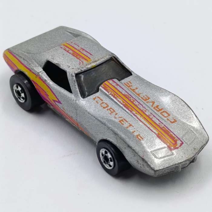 Vintage metalic-silver Hot Wheels Chevrolet Corvette die-cast toy car