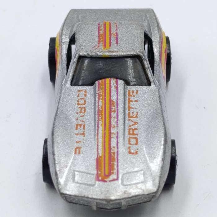 Vintage metalic-silver Hot Wheels Chevrolet Corvette die-cast toy car