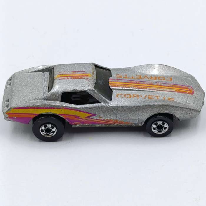Vintage metalic-silver Hot Wheels Chevrolet Corvette die-cast toy car