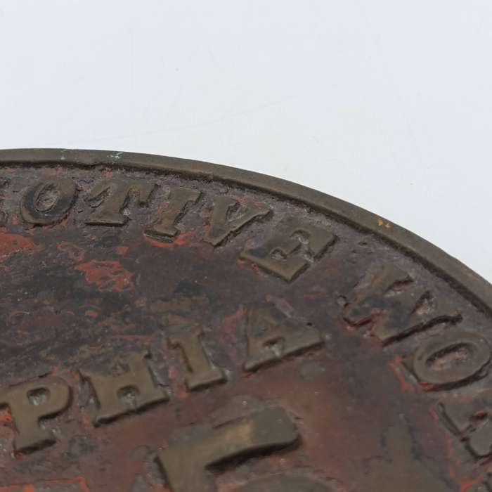 Antique The Baldwin Locomotive works Philadelphia #58705 metal plate - October 1925