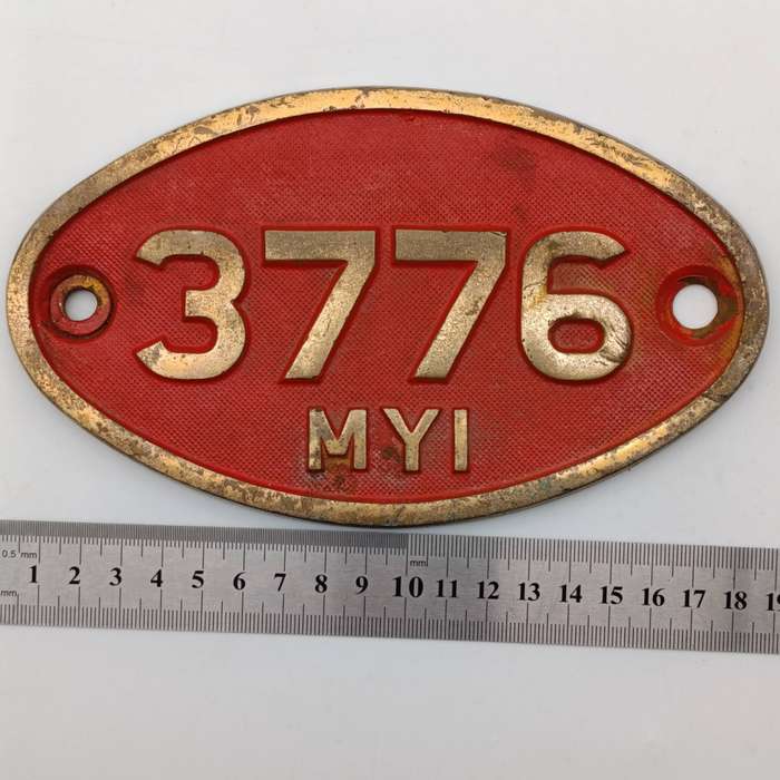 SA Railways MY1 Tender # 3776 brass tender plate