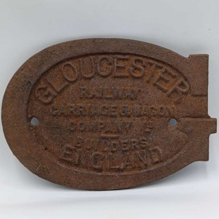 Antique Gloucester Railway Carriage and Wagon company builders plate