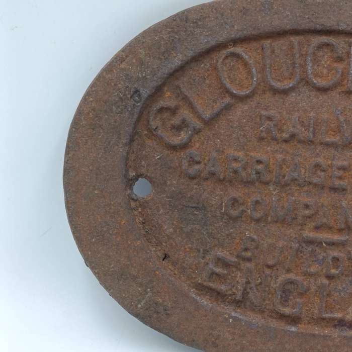Antique Gloucester Railway Carriage and Wagon company builders plate