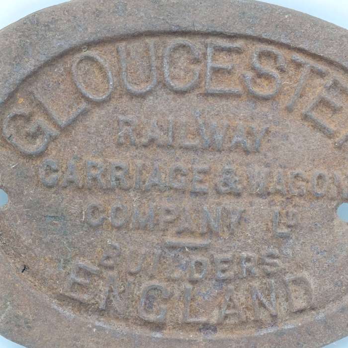 Antique Gloucester Railway Carriage and Wagon company builders plate