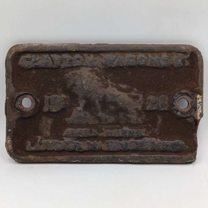 Antique 1920 Railways coach builders plate - Lincoln England