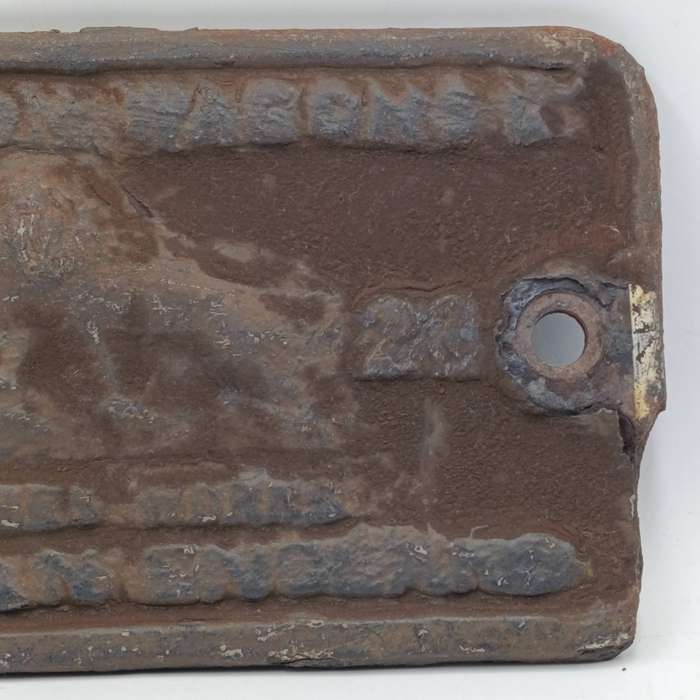 Antique 1920 Railways coach builders plate - Lincoln England