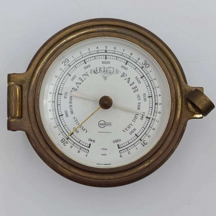 Vintage Barigo marine weather station, clock and hygrometer / thermometer set