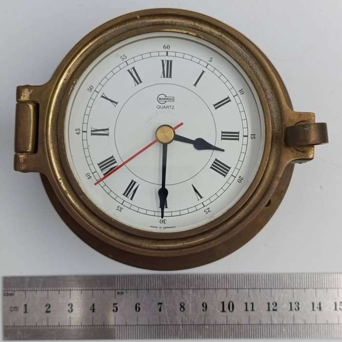 Vintage Barigo marine weather station, clock and hygrometer / thermometer set