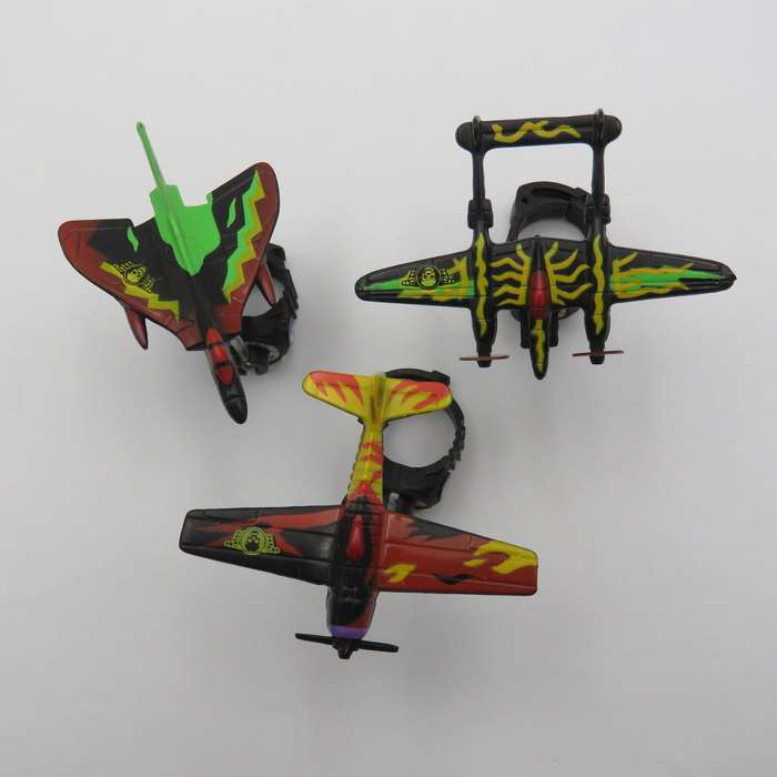 Set of 3 Vintage Matchbox Ring Raiders skull squadron jet planes